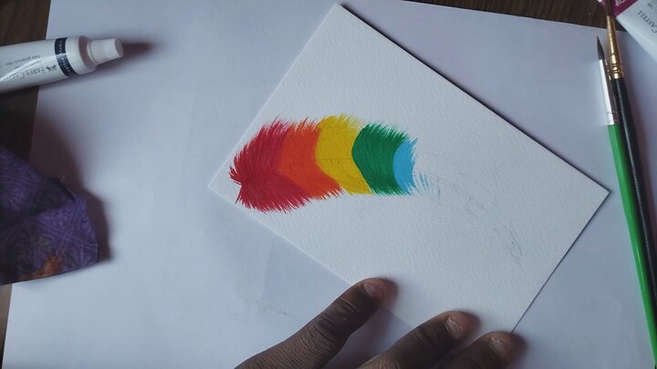 Rainbow feather painting ideas | How to Paint Rainbow Feather Acrylic Painting Tutorial