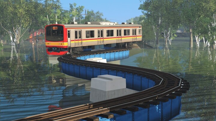 Jembatan Rel Kereta Api Berkelok di Atas Air - Railroad Railroad Meandering Over the Water