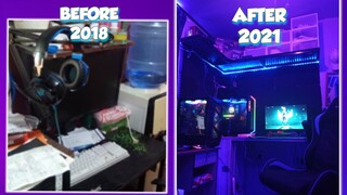 I MADE MY DREAM GAMING ROOM SET UP | 2018 VS 2021 SET UP | ROOM MAKEOVER