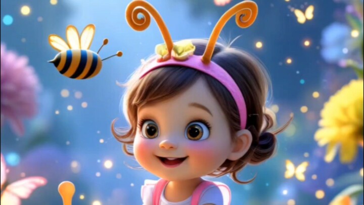 Cute baby with her pet Friends