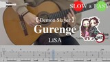 Demon Slayer: Kimetsu no Yaiba | Gurenge - LiSA | Fingerstyle Guitar TAB (+ Slow & Easy)