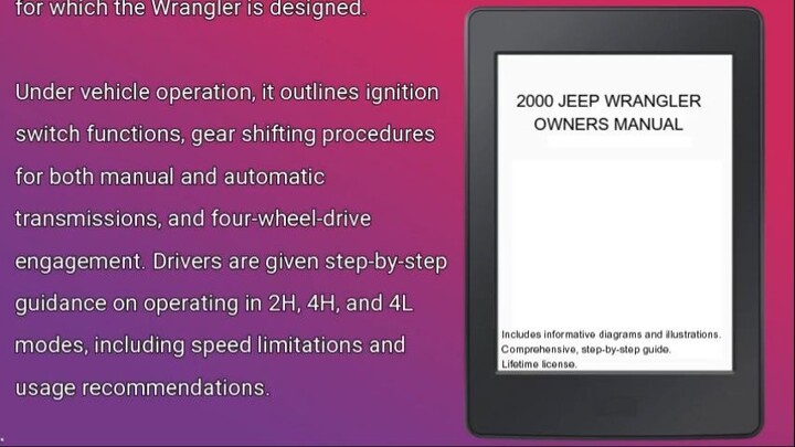 2000 JEEP WRANGLER OWNERS MANUAL