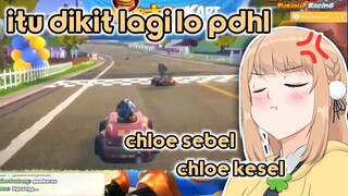 chloe ga terima karna kena balap waktu mau finish