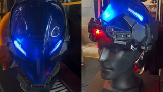 Berbagi aksesoris helm efek holografik imitasi Arkham Knight