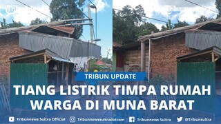 Tiang Listrik di Muna Barat Sulawesi Tenggara Tumbang Timpa Satu Kios Milik Warga hingga Rusak