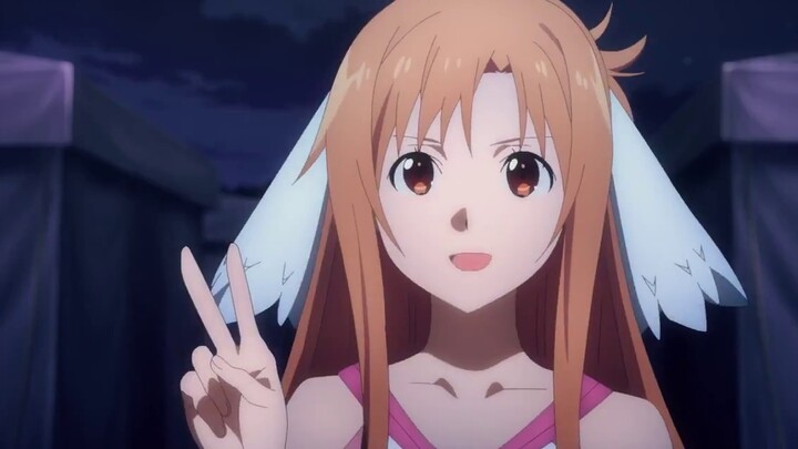 Asuna: Kirito-kun, you are really good at it! (Nuclear nuclear good)