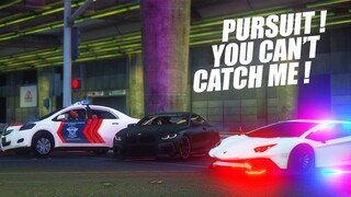PURSUIT ! PENGALIHAN DARI KEJARAN LAMBORGHINI POLISI ! GTA V ROLEPLAY