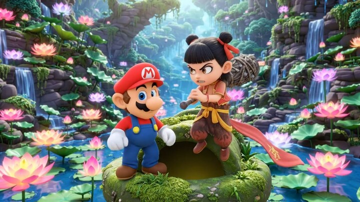 action super mario vs ne zha 2