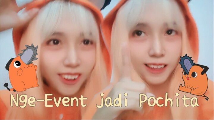 Ngevent sambil cosplay pochita gemes