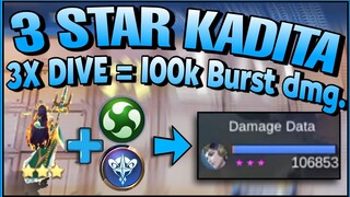 3 STAR KADITA 100K BURST 3 DIVE DAMAGE WITH ELEMENTALIST+ASTRO ! 6 Mage 6 Elementalist 3 Astro