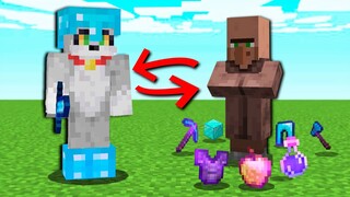 Paso MINECRAFT pero los ALDEANOS dan COSAS OP 😱💎 Minecraft con los compas