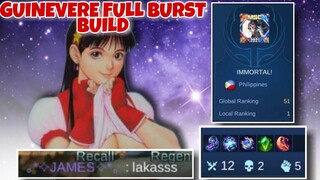 GUINEVERE FULL BURST BUILD 2021 - TOP GLOBAL GUINEVERE FULL GAMEPLAY | GUINEVERE MOBILE LEGENDS