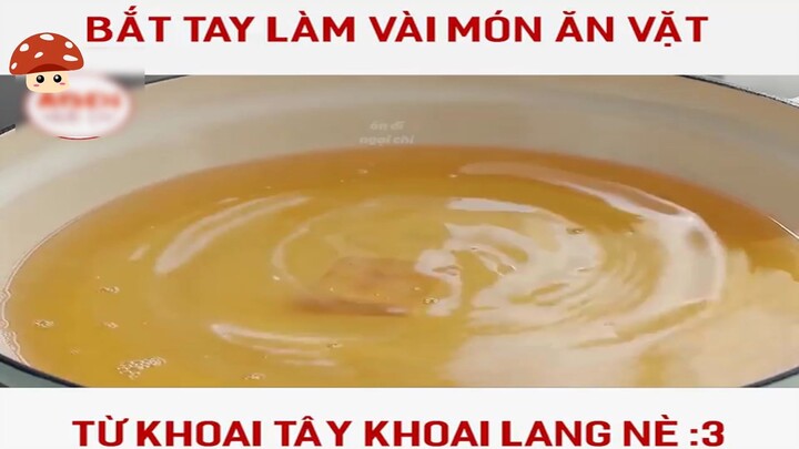Bắt tay ngay vào làm ngay những món ăn vặt từ khoai lang nè-part1 #reviewfood