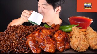 Mukbang mì cay đùi gà Hàn Quốc phần 1 #anngon