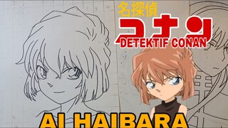 menggambar anime detective conan, ai Haibara