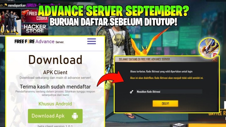 CARA MASUK ADVANCE SERVER FREEFIRE TERBARU SEPTEMBER 2021 - DAFTAR SEBELUM DITUTUP!