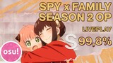 osu! | SPY x FAMILY Season 2 OP - Ado - Kura Kura (Full Version) | 5.76 ⭐ S 99.8% | Played By Vvn