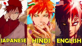 Gaara Voice Comparison Hindi Dubbed vs English Dub vs Japanese Dub | Naruto Hindi Dubbed on Sony Yay