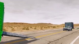 Flatbed Truck Mcqueen  _ Transportation with Truck - Pothole vs Car _455 - BeamN