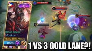 TOP GLOBAL MOSKOV! 1 VS 3 IN GOLD LANE!