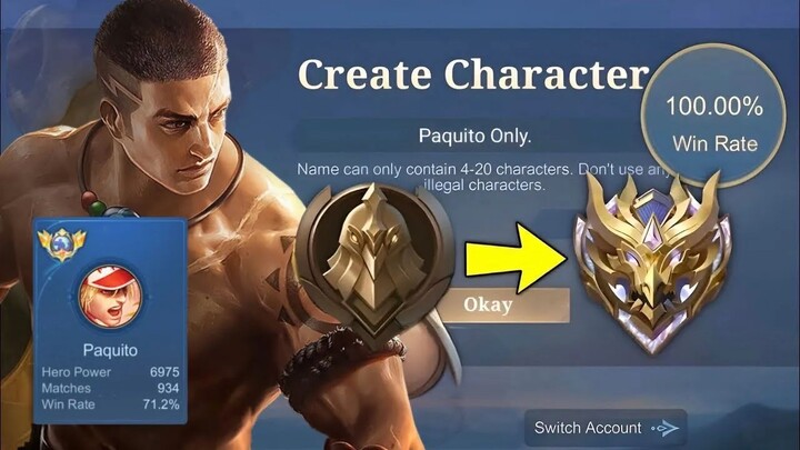 TOP GLOBAL PAQUITO DO WARRIOR TO MYTHIC USING PAQUITO ONLY!! + BEST BUILD PAQUIT
