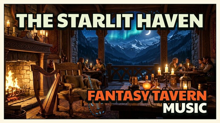 The Starlit Haven 🏰 Cozy Elven Tavern Ambience & Fantasy Music for D&D / Reading