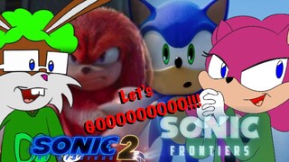 GET HYPED!!! - Cam-Cam and the Greenie Gang React to Sonic Movie 2 and Sonic Frontiers Trailers!!!