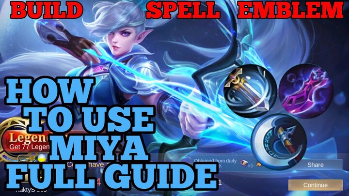 How to use Miya guide & best build mobile legends ml 2021