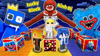 TÔ GÀ THỬ THÁCH 24H ĐẬP LUCKY BLOCK KINH DỊ TRONG MINECRAFT LÚC 3H SÁNG*DOOR HUGGY RAINBOW FRIEND