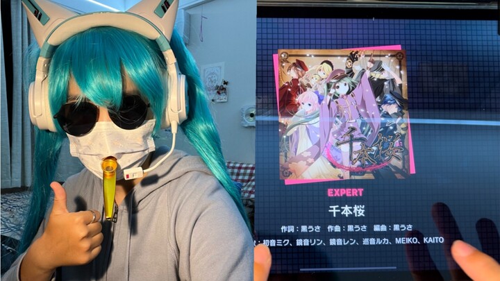 【Chúc mừng sinh nhật Miku】Vừa cosplay Hatsune Miku vừa thổi kèn kazoo vừa đánh “Senbonzakura”