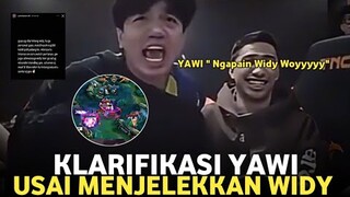 Viral.!!! TERKESAN MENJELEKKAN WIDY || Yawi klarifikasi soal reaksi watch party TLID vs AURORA m6