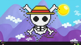 Finishing pixel art one piece di Growtopia. V1