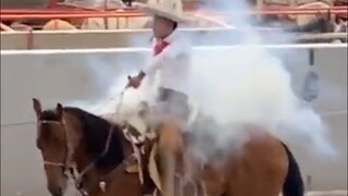Most people cannot stand the huge friction of the sport of "horse roping"