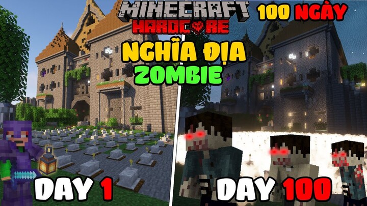 Kiro tóm tắt 100 ngày sinh tồn tại nghĩa địa zombie bình dương trong sinh tồn Minecraft siêu khó