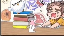 The little broom didn't finish his homework, so he could only watch others enjoy the delicious food 