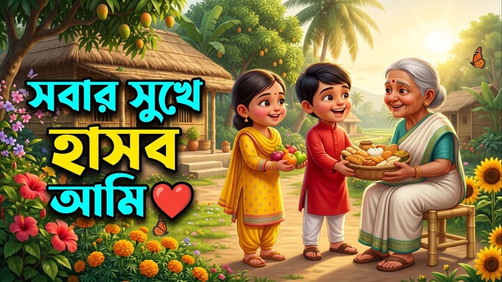সবার সুখে হাসব আমি | Sabar Sukhe Hasbo Ami | Bangla Rhyme | বাংলা ছড়া #BanglaRhymes #KidsCartoon