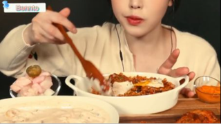 Cơm kim chi, mì Ý sốt kem,...phần 4 #mukbang