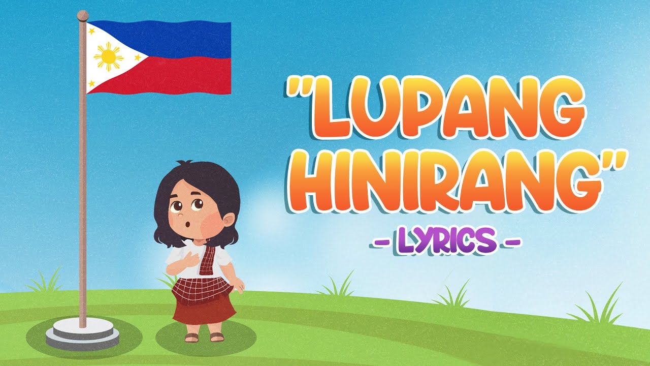 lupang hinirang lyrics with flag background clipart