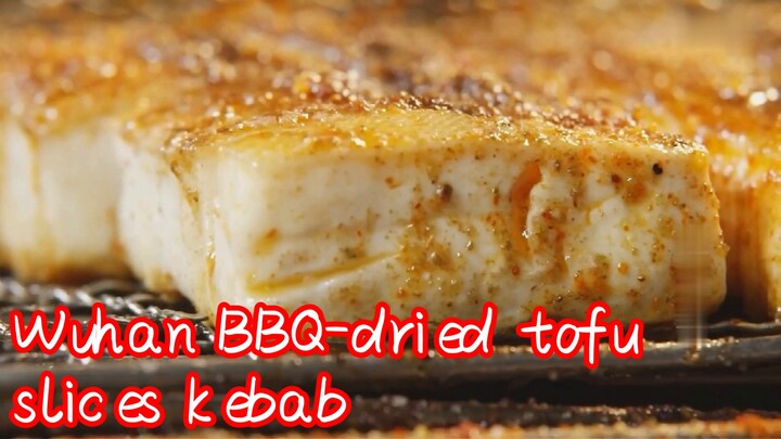 Wuhan BBQ-dried tofu slices kebab