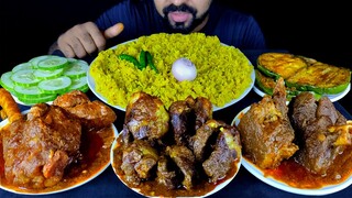 SPICY MUTTON BHUNA, MUTTON HEART BHUNA, BHUNA KHICHDI, BRINJAL FRY, SALAD ASMR MUKBANG| #LiveToEATT