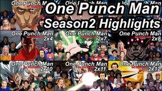 One Punch Man Season 2 Reaction Highlights  | Great Anime Reactors!!! | 【ワンパンマン】【海外の反応】