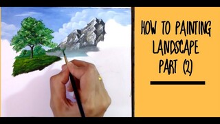 Acrylic painting II How to paint landscape ( Part 2 )