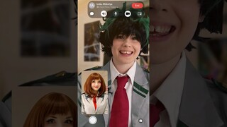 What will Deku ask Uraraka on FaceTime?! 👀😧 My Hero Academia Cosplay Video #shorts