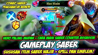 HERO PALING MUDAH + CARA MAIN SABER 1 HIT ❗ BUILD SABER TERSAKIT ❗ GAMEPLAY SABER + TUTORIAL SABER