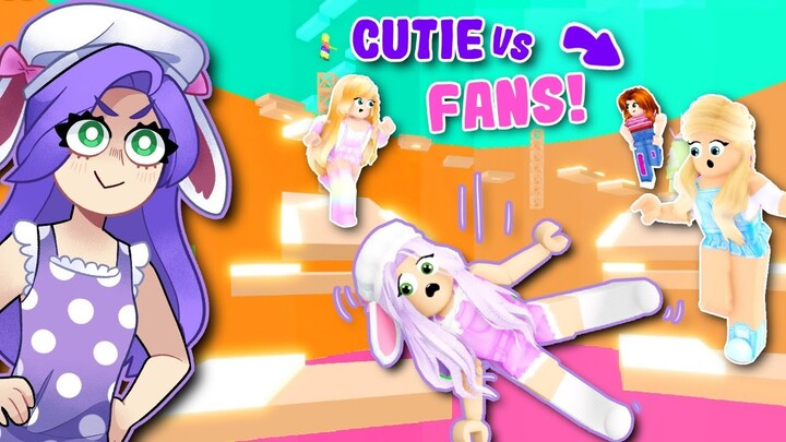 CUTIE Vs FANS TOWER Of FUN RACE! (Roblox)