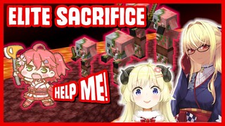 Elite Miko became a Sacrifice for Zombified Piglins by Watame and Flare【Minecraft】