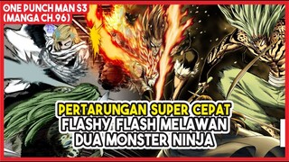(Flashy Flash vs 2 Ninja #2) Pertempuran SUPER CEPAT Alumni Desa Ninja!!! - Manga OPM 96