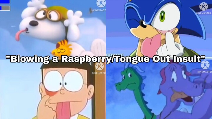 "Blowing a Raspberry/Tongue Out Insult" Compilation