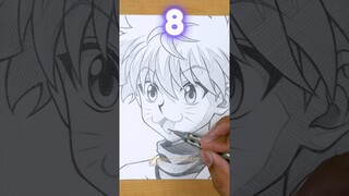 Which one is correct for Killua 😹 - HUNTER X HUNTER #shorts #drawing #killua