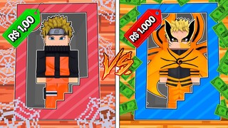 BRINQUEDO de $1 vs BRINQUEDO DE $1000 do NARUTO NO MINECRAFT ‹‹ P3DRU ››